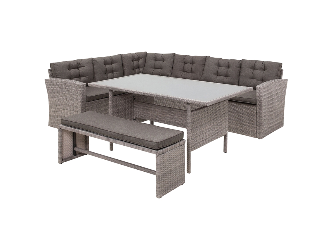 Conjunto de jardín 8 plazas de ratán color natural BELIANI Viterbo