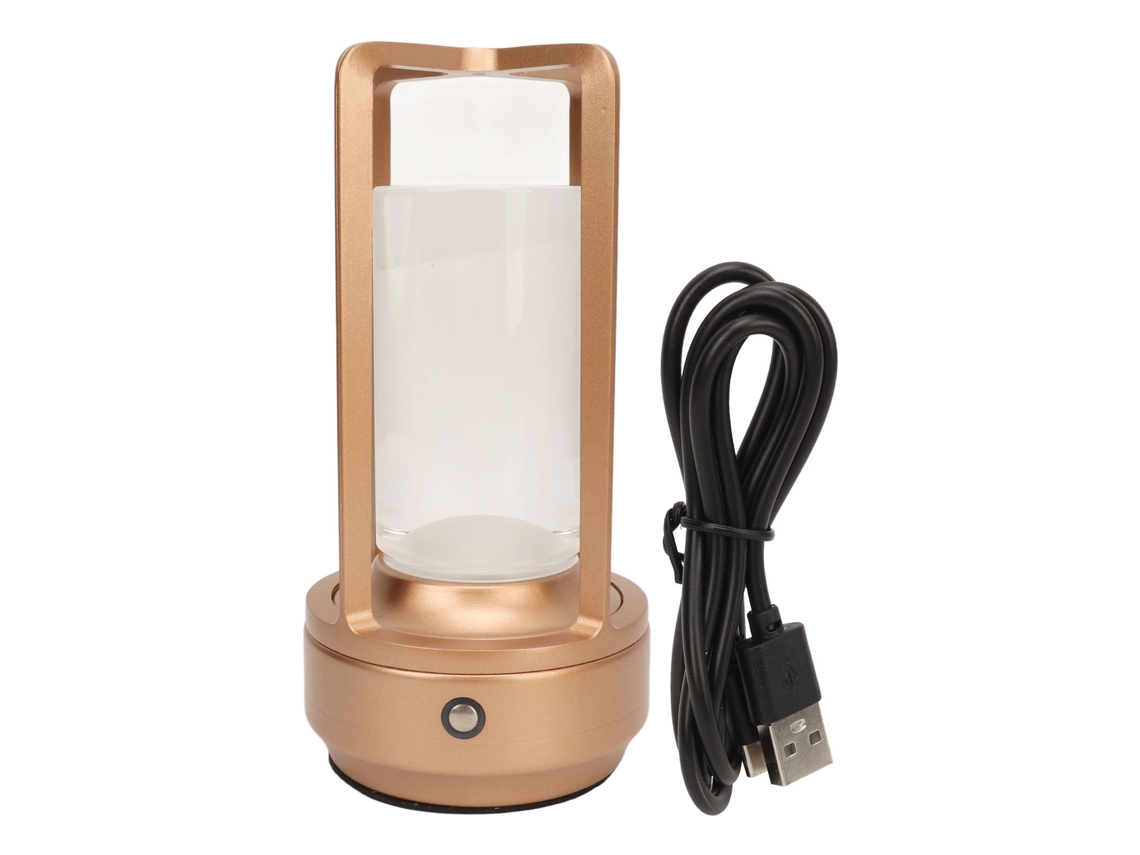 2026-lámpara De Mesa Inalámbrica Con Toldo De Cristal 3 Temperaturas De Color Control Táctil Led Recargable Usb Dorado Rosa Para Hogar