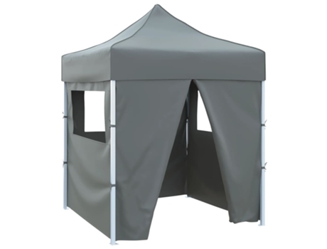 vidaXL Carpa plegable profesional 4 paredes acero gris antracita 2x2 m