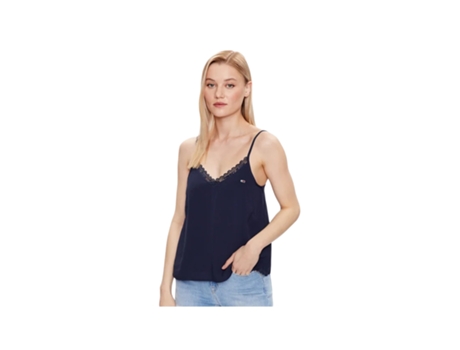 Top TOMMY JEANS Algodón para Mujer (L - Negro)