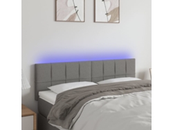 Cabecero De Cama | Panel De Cabecero Con Led De Tela Gris Oscuro 144x5x78/88 Cm
