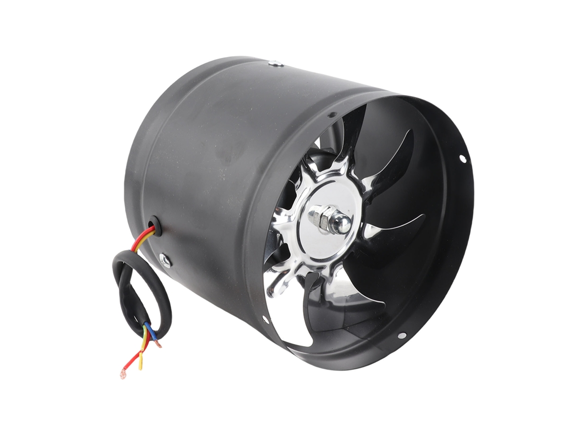 Ventilador de conducto de 6 pulgadas para baño/cocina, negro