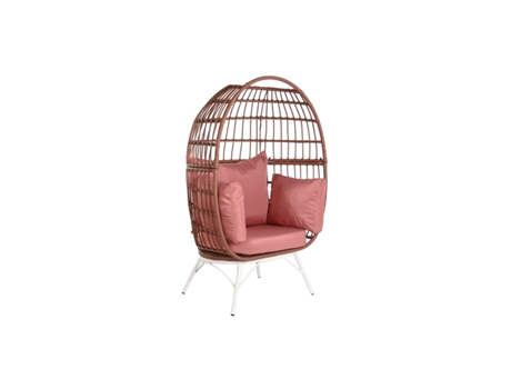 Sillón de jardín DKD HOME DECOR 99 x 71 x 147 cm Metal Terracota ratán sintético Blanco