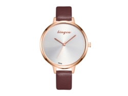 Reloj De Pulsera Para Hombre/mujer De Piel Sintética Con Esfera Redonda, Movimiento De Cuarzo Analógico, Blanco/azul.
