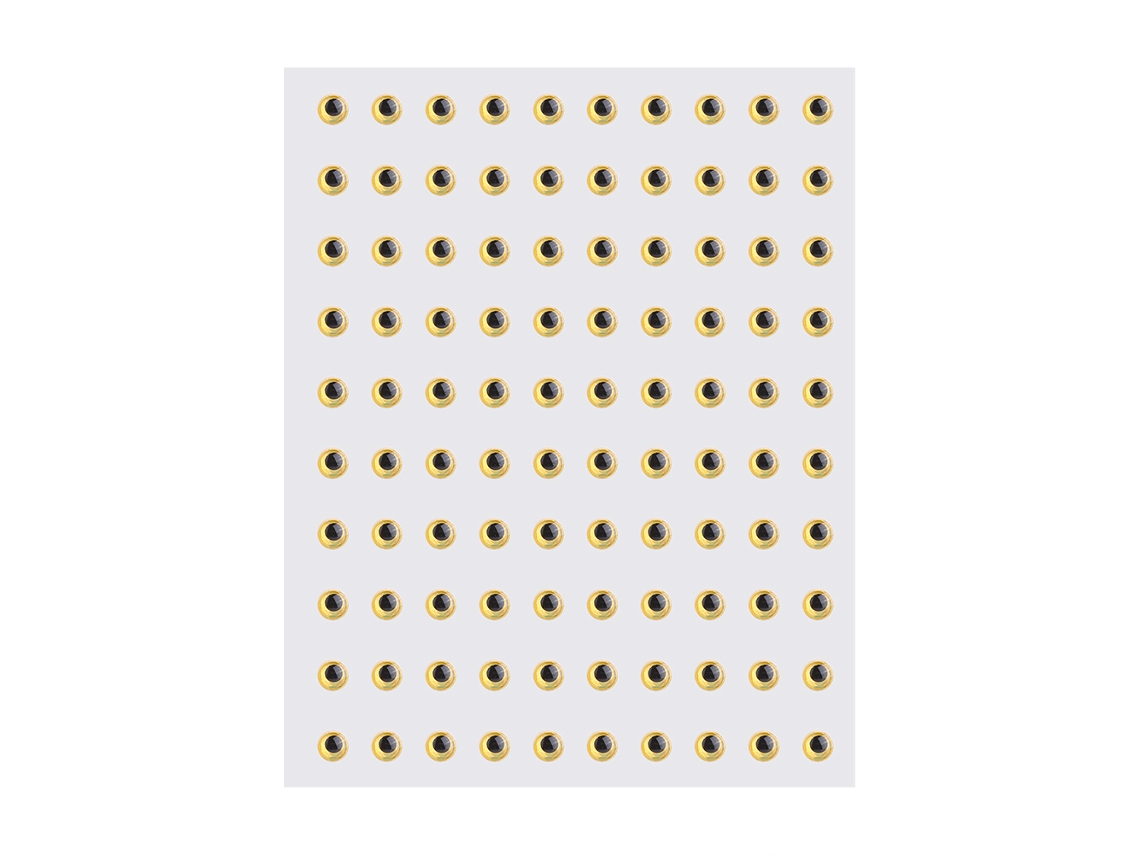 100 Piezas De Ojos Para Amarrar Moscas Reflectantes Holográficos Estéreo Biónicos De Ojo De Pez 3d Simulados Dorados De 3mm