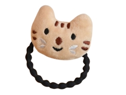 Goma elástica para el pelo con peluche de gato marrón y beige AVIZAR