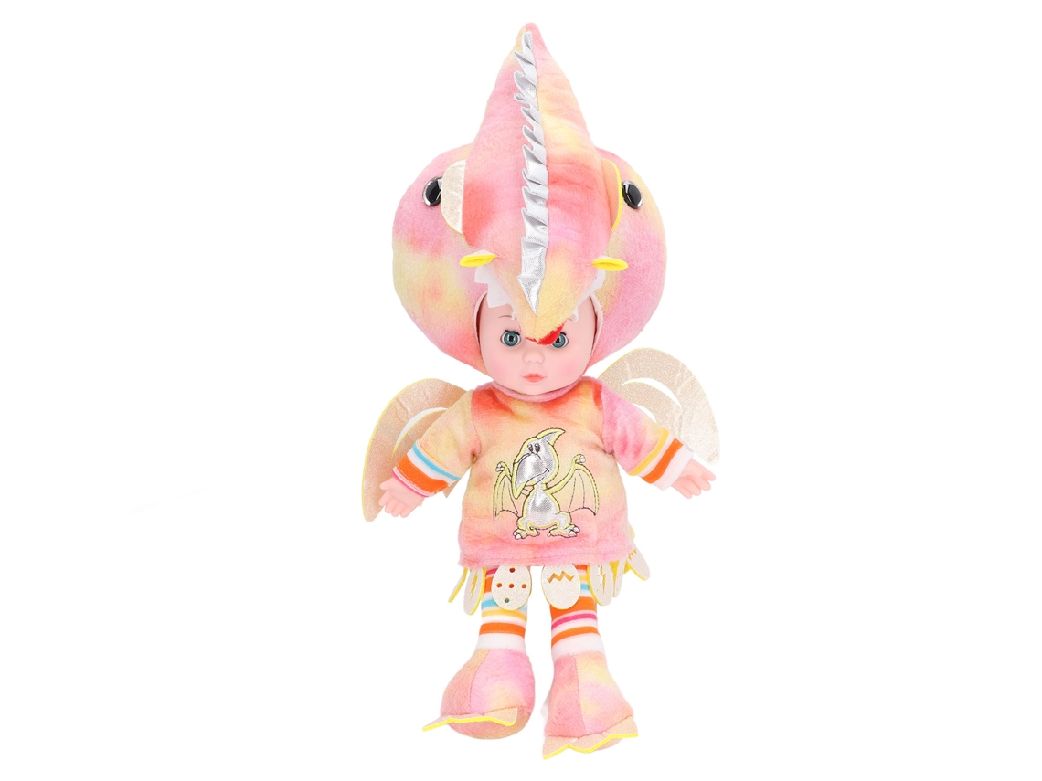 Adorable Muñeco De Peluche Rosa De Dinosaurio Bebé De 40 Cm Con Música Y Ojos Flexibles.