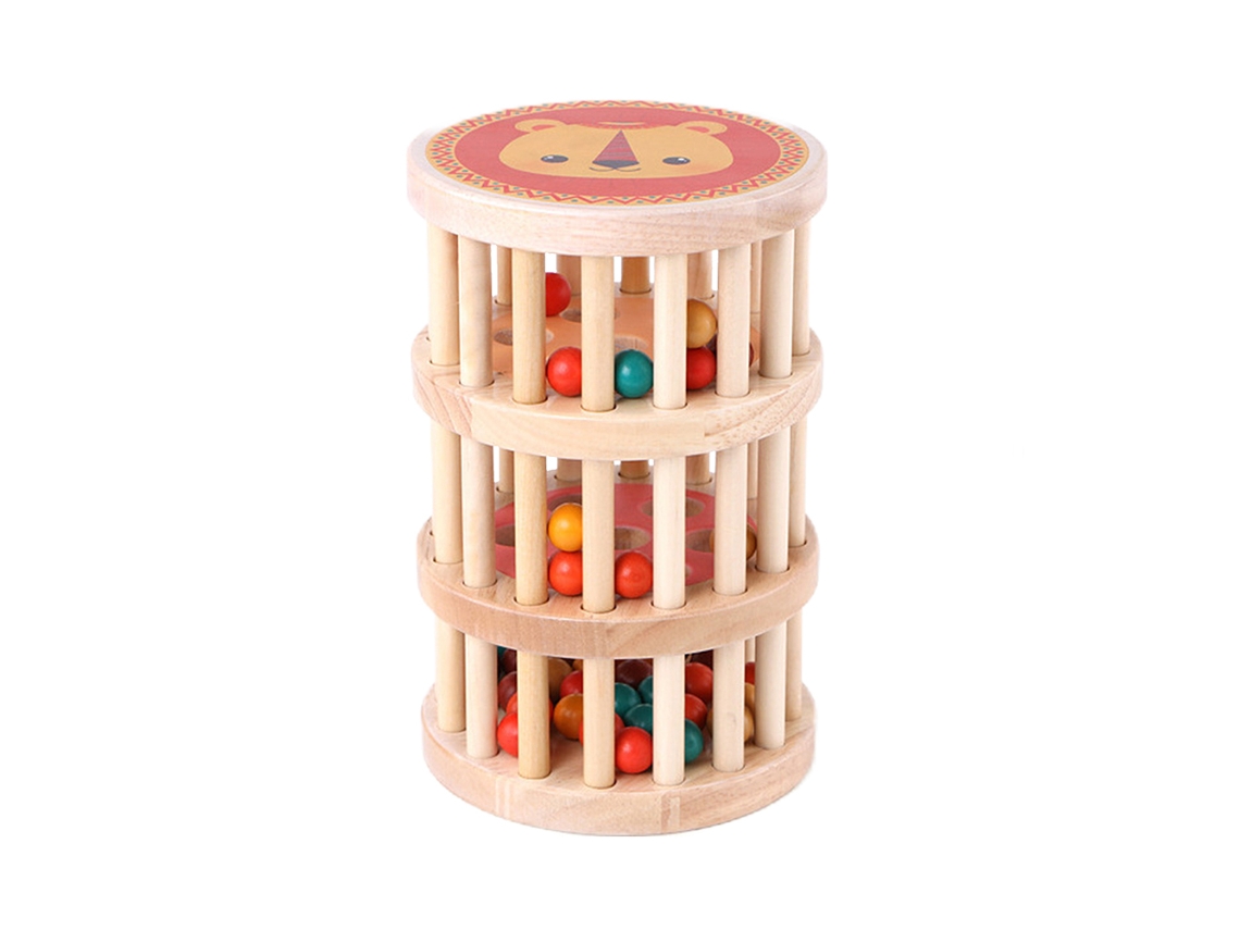 Rollos De Madera Y Sonajeros Para Bebés - Cilindro Con Cuentas Para Gatear