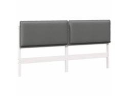 Cabecero tapizado en blanco y gris claro, 200 cm, MAISON EXCLUSIVE