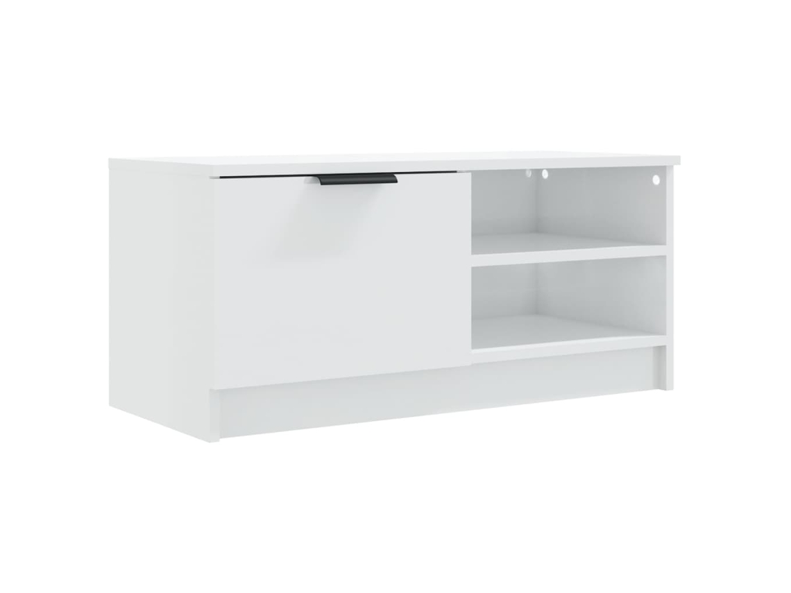 Mueble de TV, blanco brillante, MAISON EXCLUSIVE, en madera procesada (80x35x36,5 cm)