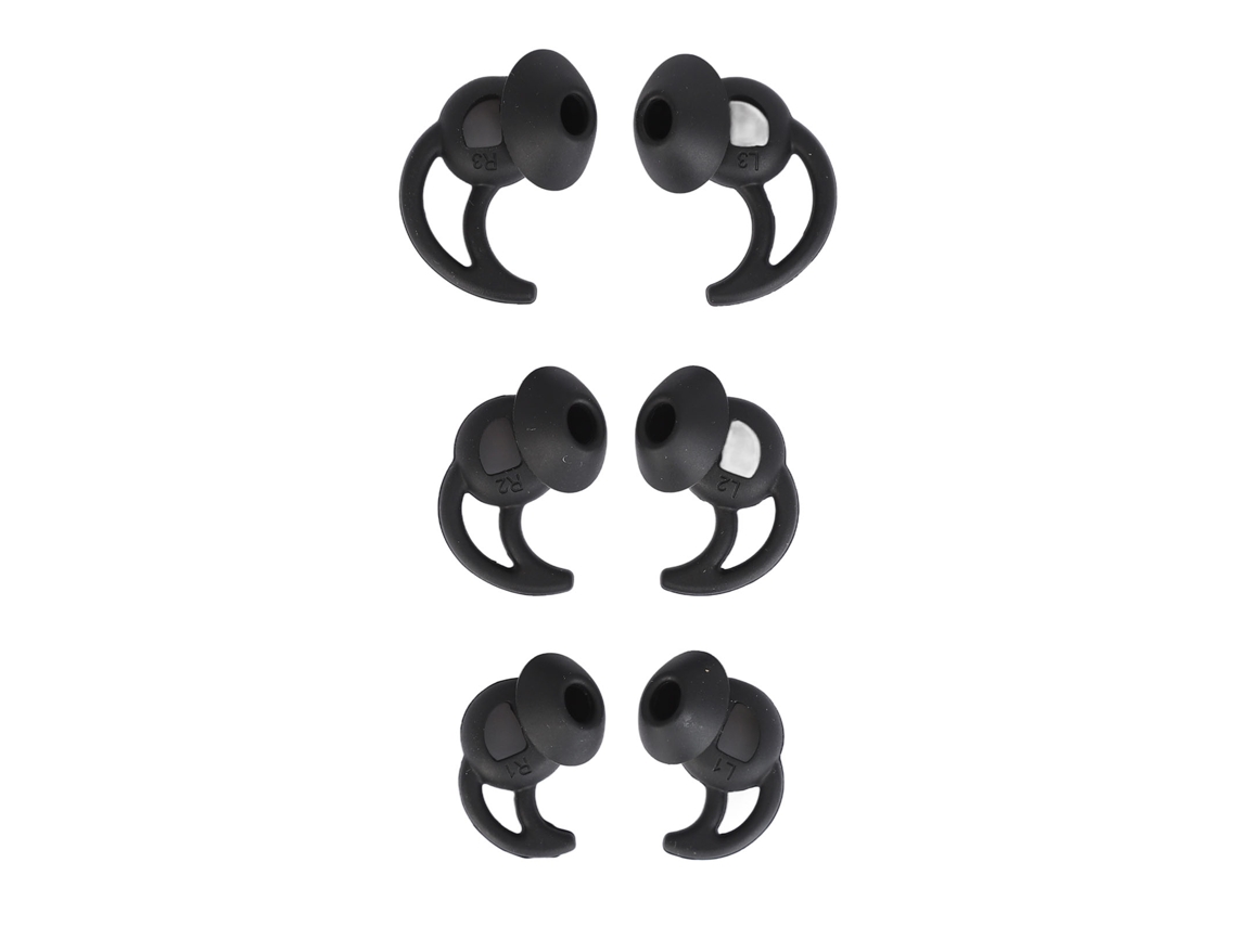 3 Conjuntos Pontas De Silicone Para Fones De Ouvido Esportivos Redução De Ruído Confortáveis S M L Preto