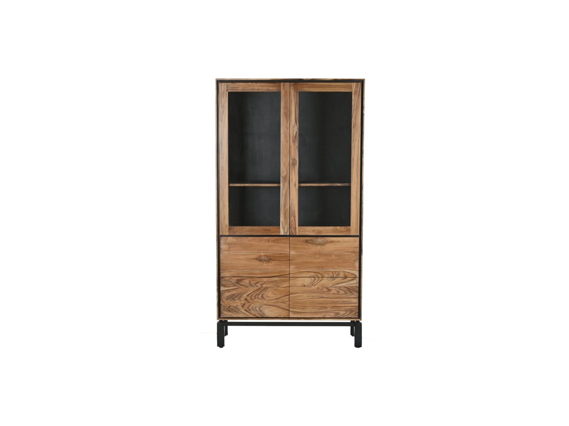 Vitrina Teca Acacia Marron 100x40x185cm