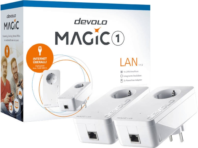 Kit Powerline DEVOLO Magic 1 Lan 1-1-2 — 2 Unidades | 1200 Mbit/s | Blanco