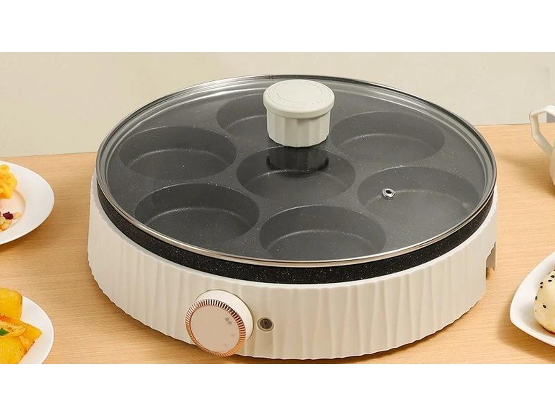 Sartén antiadherente SFUSHOS para uso doméstico, para freír huevos, hamburguesas y preparar desayuno, con tapa blanca, estándar europeo