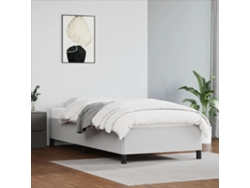 Estructura De Cama Sin Colchón Cuero Sintético Blanco 90x190 Cm