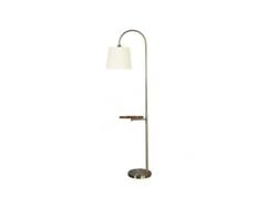 Mesa de madera empotrada con pantalla beige 180x30x52 cm Fabrilamp