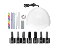 Set De Uñas De Gel Uv Led Con Secador 36w Luz De Secado Topbase Manicura Verde