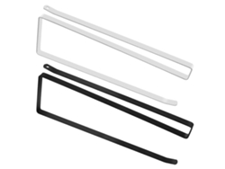 Soporte para papel de cocina de 25 cm, 2 unidades, no requiere taladrar, metal pintado, blanco y negro.