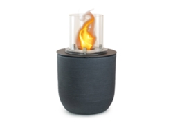 Chimenea de bioetanol Raffaello de hierro fundido gris Fido, de pie, para interior y exterior, diámetro 35 x altura 55
