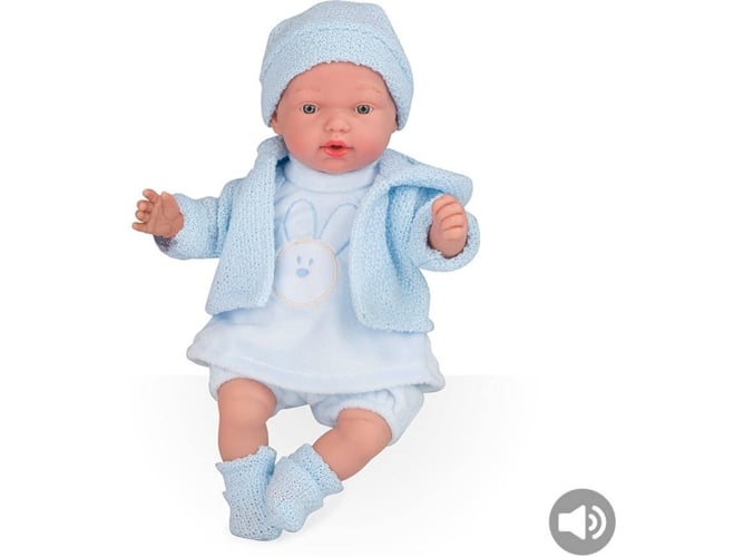 Muñeco ARIAS Elegance 28 cm Hanne Conejo Azul + Sonidos (Edad Mínima: 0 Años - 20 x 12 x 35 cm)
