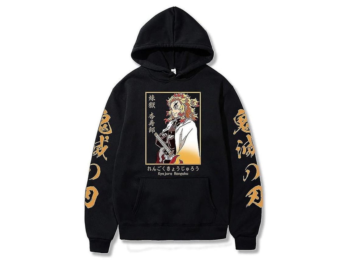2026-chaqueta Con Capucha De Demon Slayer - Kyojuro Rengoku - Sudadera Casual Oversized - Ropa Y2k Invierno - Streetwear Poliéster