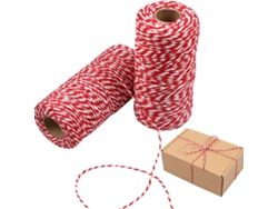 Manualidades de decoración navideña con hilo rojo y blanco Worten
