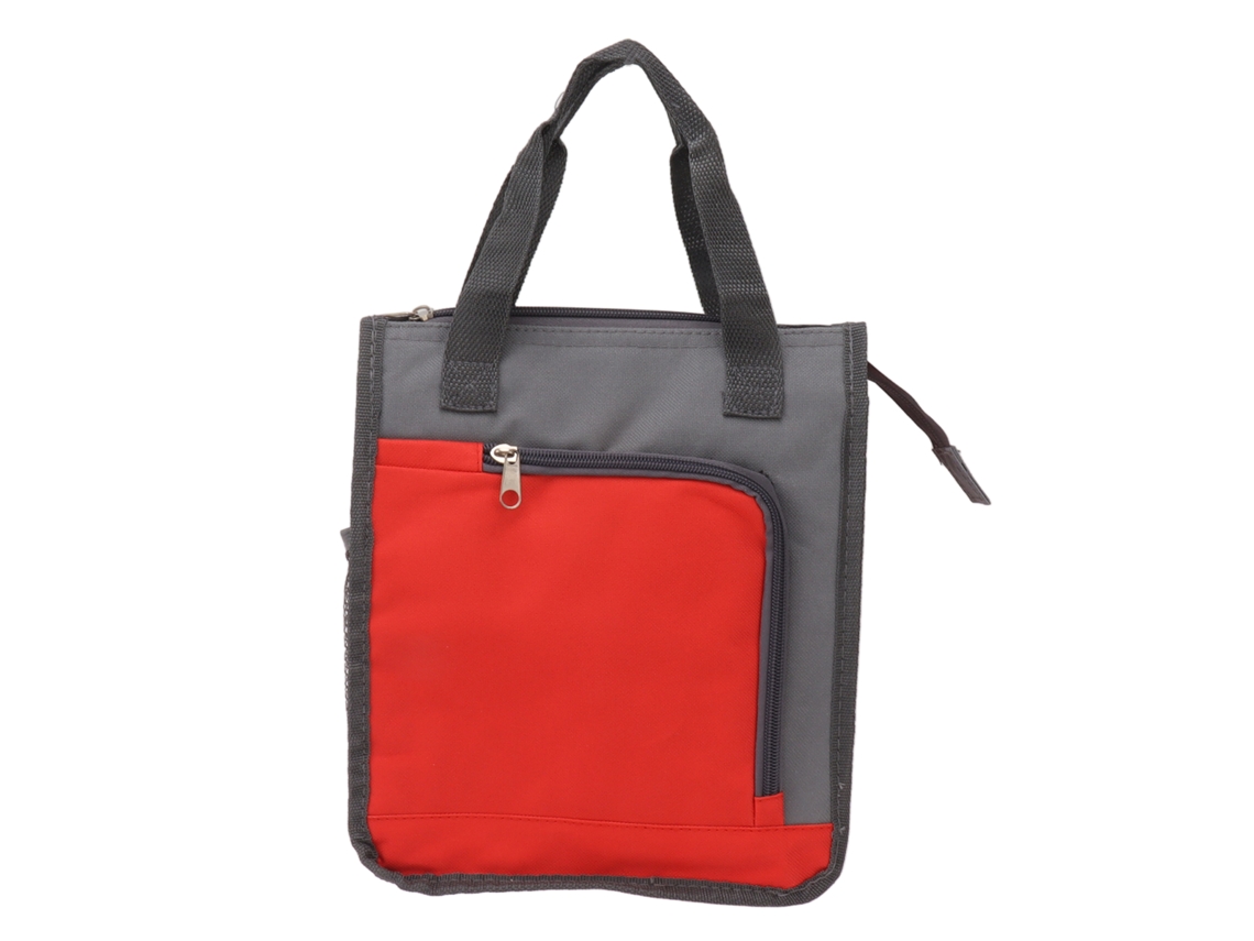 Bolsa Isolada Reutilizável Para Almoço E Compras Com Alça Ampliada, Design À Prova De Água, Vermelha