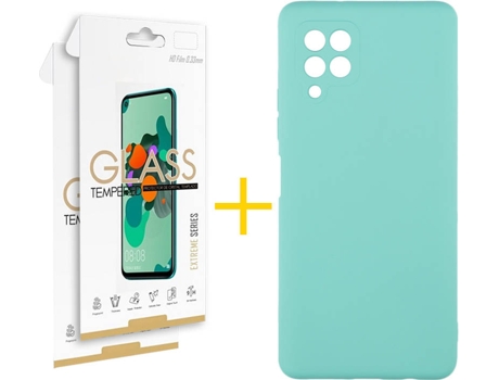 Kit Funda + Protector de Pantalla Samsung A12 5G SKYHE Cristal Templado 3976 Verde