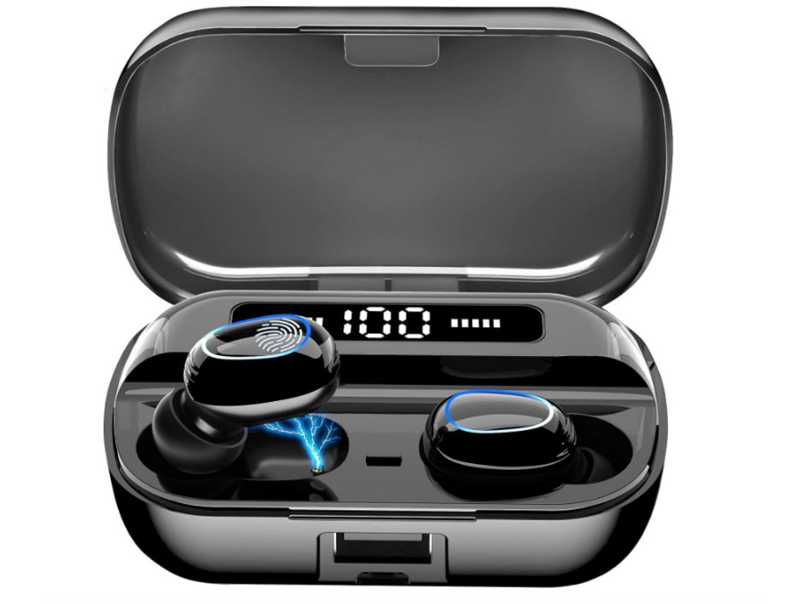YEMAESRE Auriculares intrauditivos Bluetooth Pantalla de alta fidelidad Resistente al agua Negro