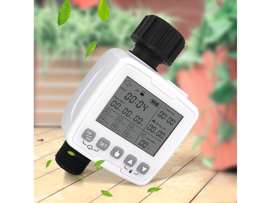 Timer De Riego Inteligente Ipx5 Con Sensor De Lluvia 6 Programas Jardín Agricultura