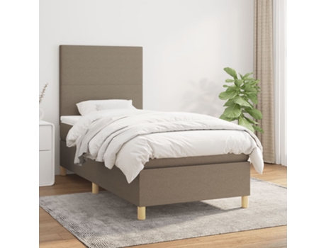 Cama con somier VIDAXL (Gris - Tela - 203 x 90 x 128 cm)