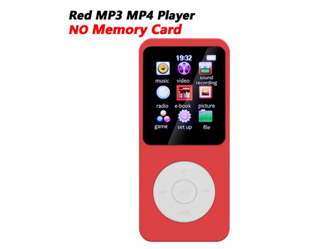MP3 YIZHOOD (64G)Pantalla LCD de músico sin pérdidas Bluetooth compatible con tarjeta TF rojo blanco
