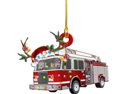 Adorno navideño para árbol con camiones y vehículos