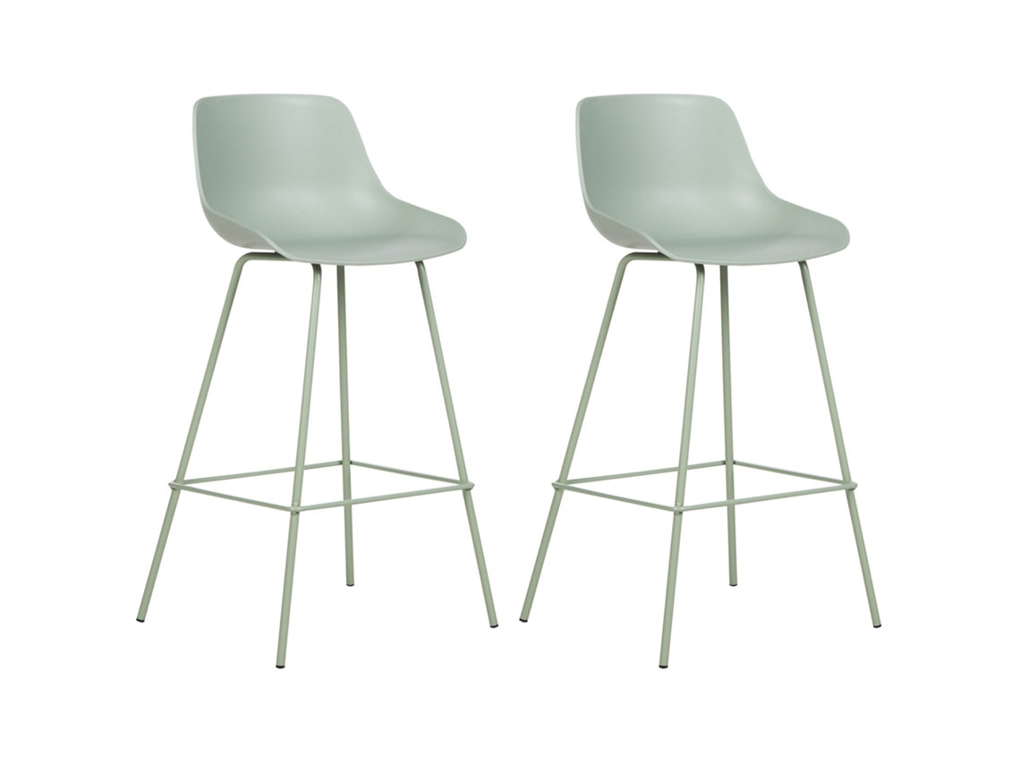 Conjunto de 2 cadeiras de bar BELIANI Emmet de Material sintético Verde 49x47x100
