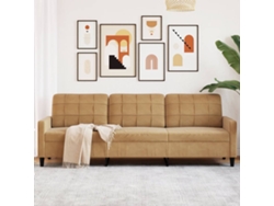 Sofá De 3 Plazas | Sofá De Salón | Sofá De Descanso Terciopelo Marrón 210 Cm Wsd942499