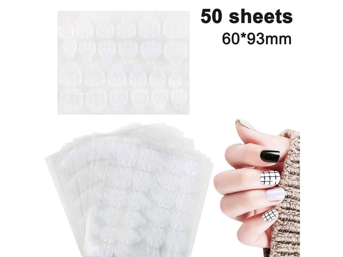 Pegatinas básicas para uñas, pegatinas transparentes de doble cara para uñas artificiales, cinta adhesiva transparente tipo 2.