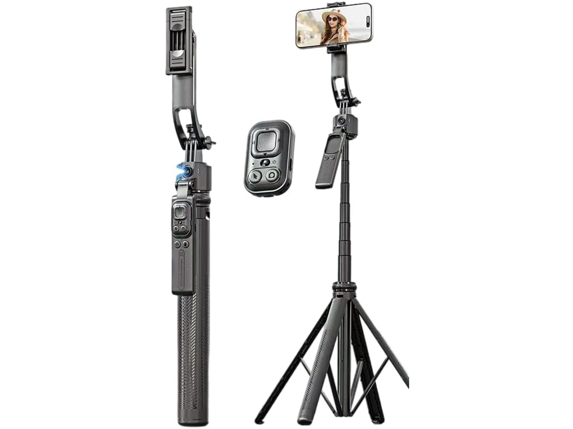 Soporte Para Teléfono Inteligente Con Ia, Seguimiento Facial, Rotación De 360°, Clip Desmontable Y Control Remoto (negro)
