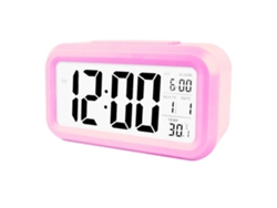 Reloj Despertador Digital Led Con Luz De Fondo, Función De Repetición, Silencio, Calendario, Para Escritorio (rosa)
