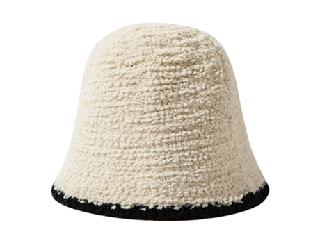 Sombrero De Pescador Cálido Para El Sol - Sombrero De Cubo - Beige Blanco Borde Negro Sombrero De Pescador Cálido Para El Sol - Sombrero De Cubo - ...