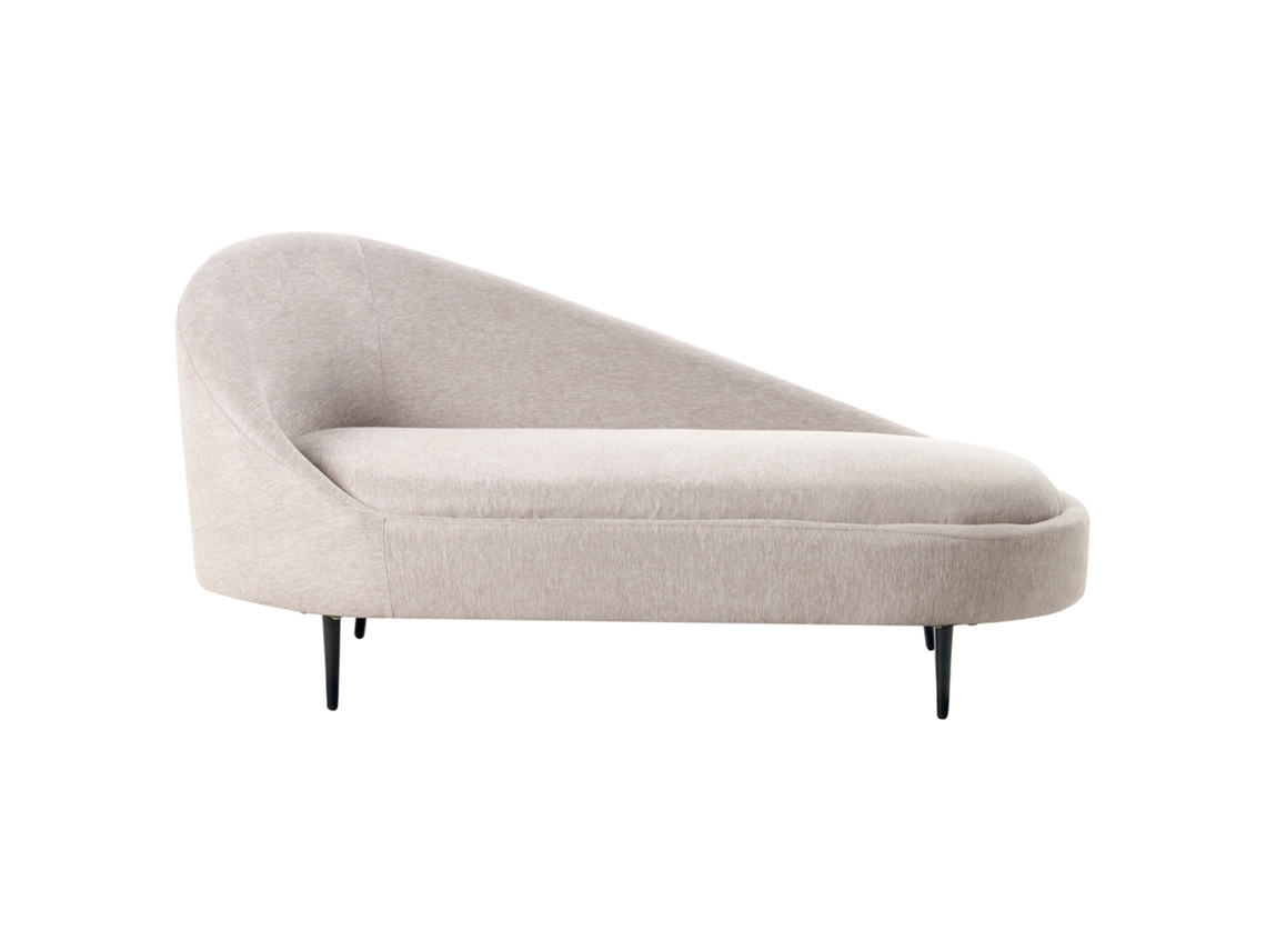Chaise longue izquierda Beliani Valreas en poliéster beige 151x80x74