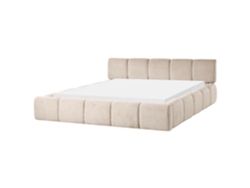 Cama De Casal Beliani Orville De Tecido Creme 180x200