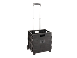 WellHome - Trolley de aluminio con caja plegable Negro
