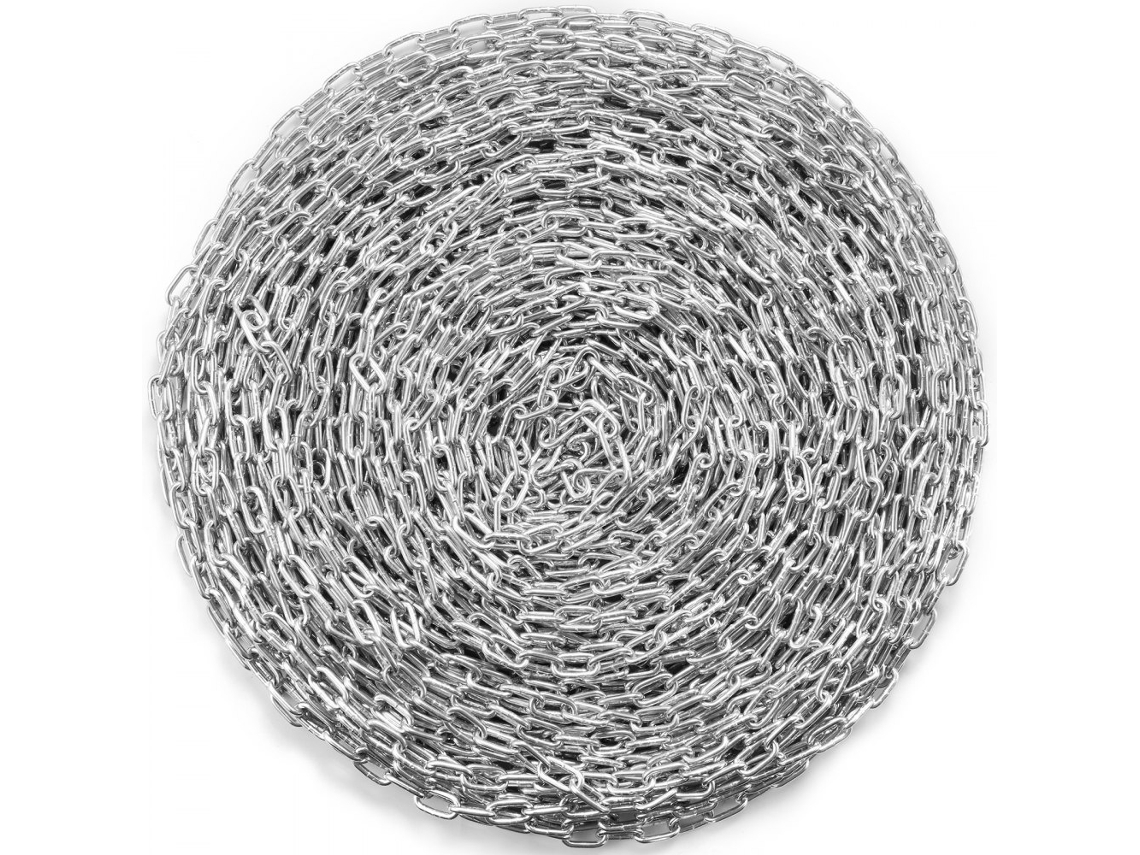 Cadena de acero galvanizado de 5.1 mm x 76 m para remolque y fijación de máquinas Tekmaquinas