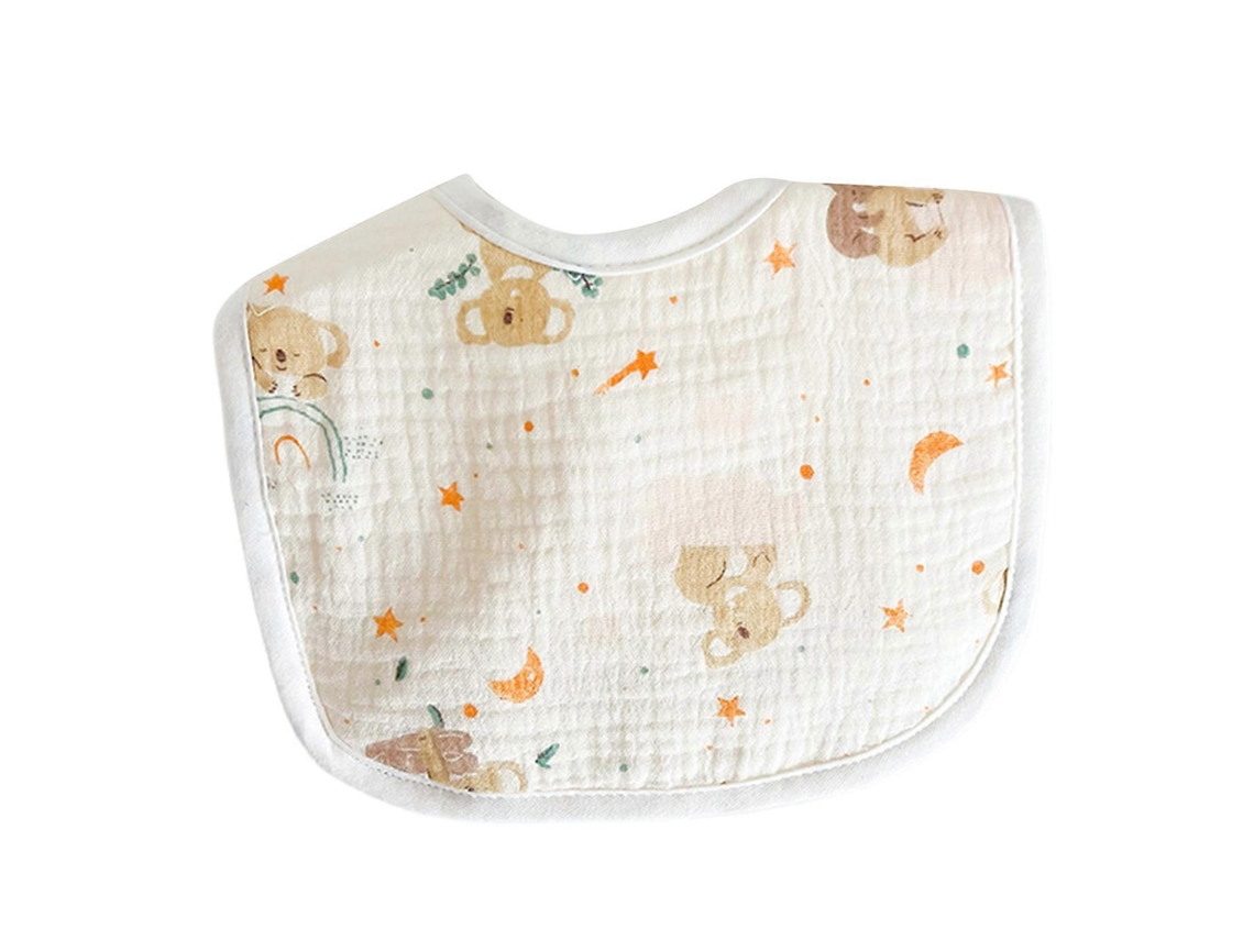 Baberos prácticos con cierre a presión, adorables baberos estampados para bebé, cubrecuello de algodón, aptos para restaurantes.