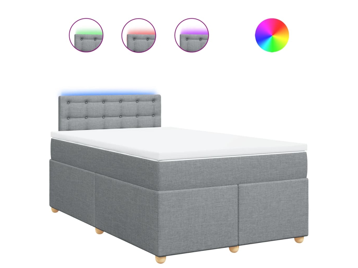 Maison Exclusive - Cama Box Spring Con Colchón Tela Gris Claro 120x200 Cm