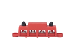 Bloque De Distribución De Energía, Módulo De Barra Colectora M8 De Alta Resistencia, 4p, 48 V Cc, 250 A, Rojo, Para Autocaravanas Y Yates.