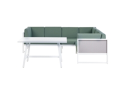 Conjunto de Jardín Castella Aluminio Verde con Mesa Centro 250X205X65 BELIANI