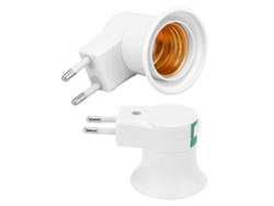 Adaptador De Portalámparas E27 De 2 Piezas Con Interruptor, Base De Rosca, Accesorio Eléctrico De Pvc