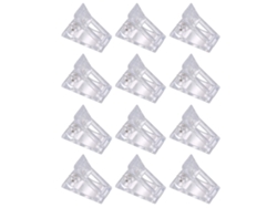 12 pinzas para uñas de cristal transparente*