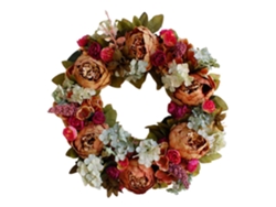 Corona de flores artificiales para el hogar - Slowmoose